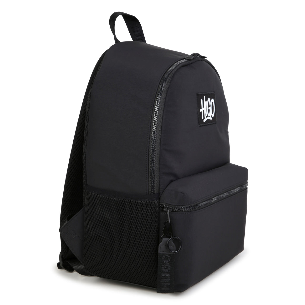 HUGO backpack para niño y teen unisex negra logo, al frente
