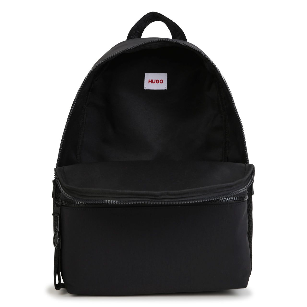 HUGO backpack para niño y teen unisex negra logo, al frente