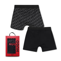 Thumbnail for HUGO Set de 2 boxers negro para niño y teen liso otro allover print