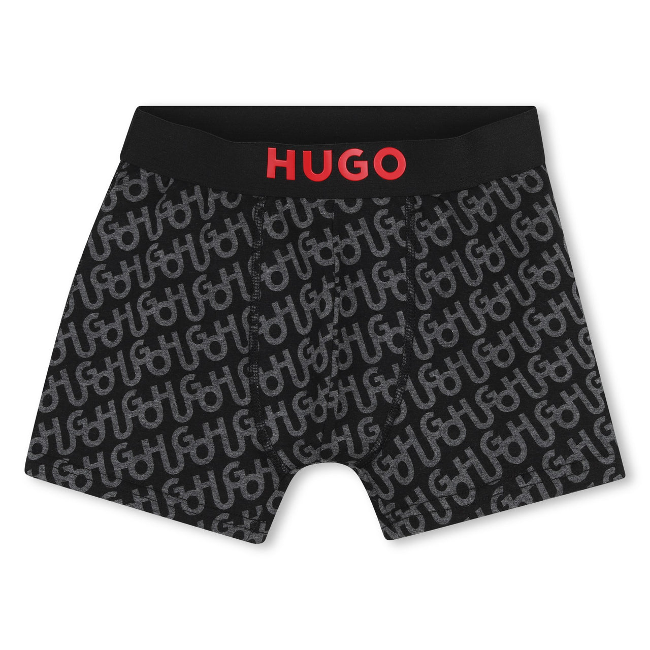 HUGO Set de 2 boxers negro para niño y teen liso otro allover print