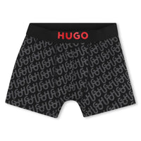 Thumbnail for HUGO Set de 2 boxers negro para niño y teen liso otro allover print