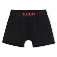 Thumbnail for HUGO Set de 2 boxers negro para niño y teen liso otro allover print
