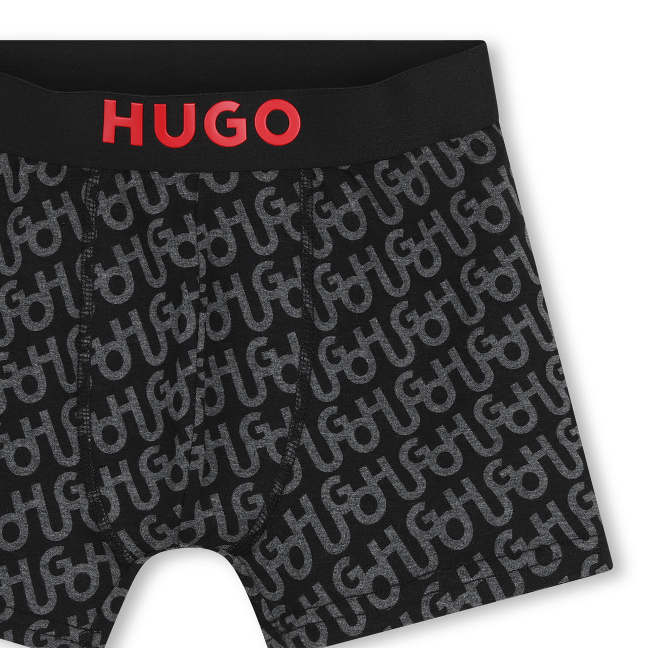 HUGO Set de 2 boxers negro para niño y teen liso otro allover print