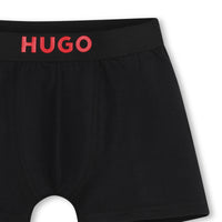 Thumbnail for HUGO Set de 2 boxers negro para niño y teen liso otro allover print