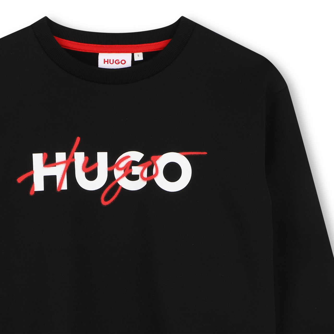 HUGO Sudadera para niño y teen firma negra