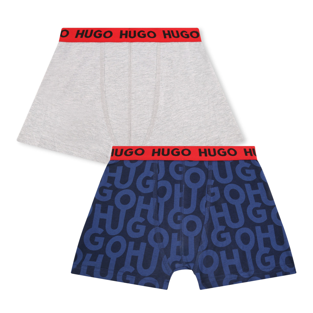 Set de bóxer HUGO gris/azul para niños y adolescentes