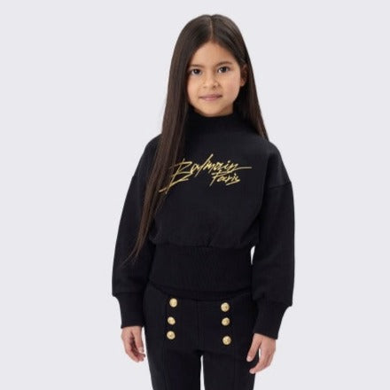 Sudadera BALMAIN negra para adolescente y niñas