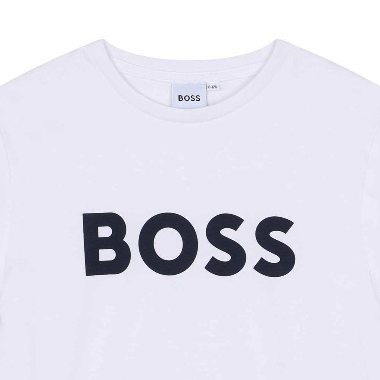 Playera niño y adolescente blanca Boss