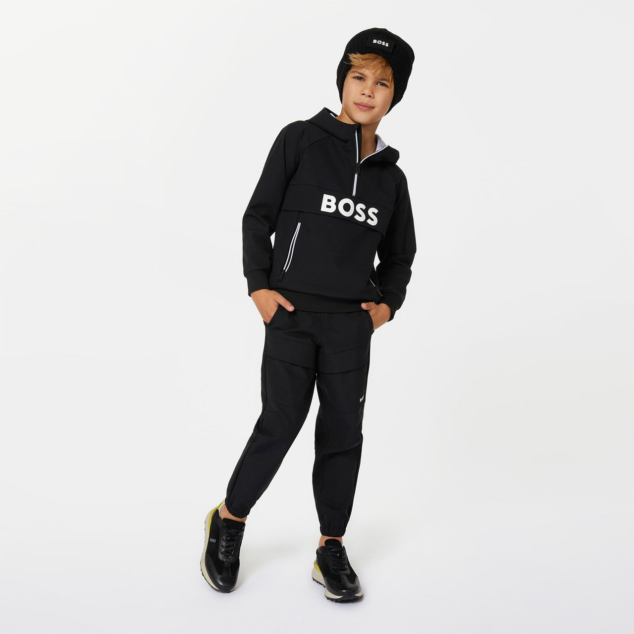 Sudadera BOSS negra para niño y adolescente