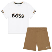 Thumbnail for Set de para bebés short con playera Boss beige