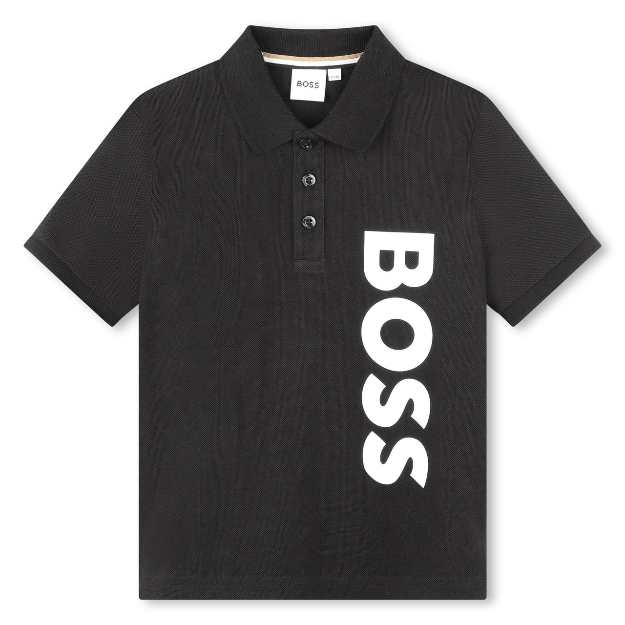 Playera Polo para niño y adolescente Boss negra