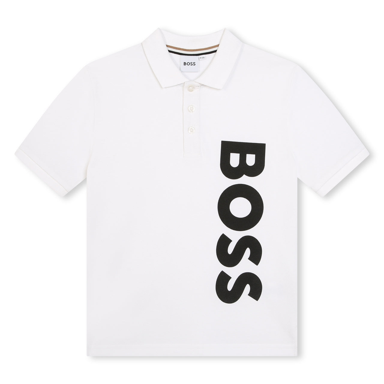 Playera Polo para niño y adolescente Boss blanca