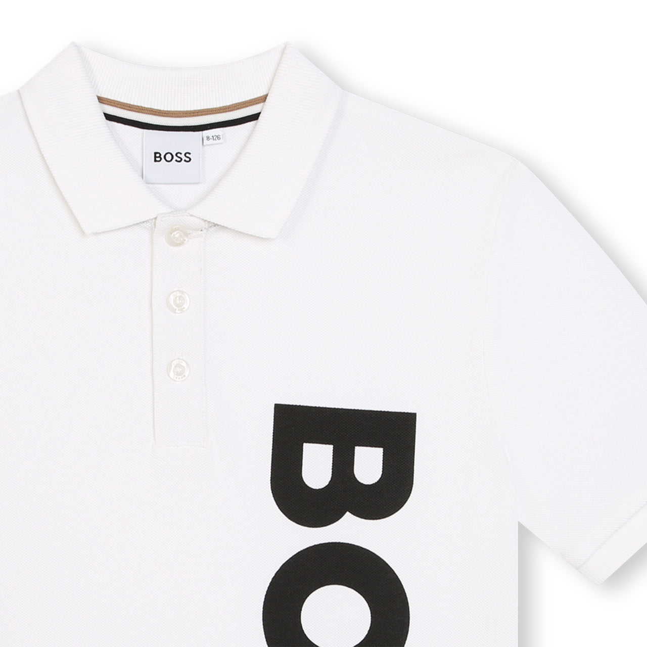 Boss Playera Polo blanca logo Vertical