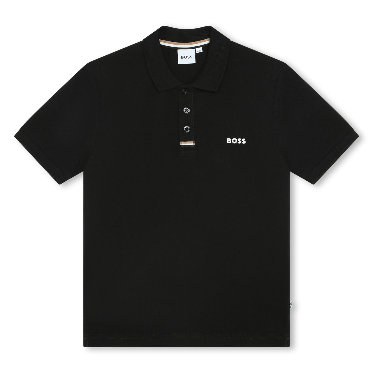 Playera Polo para niño y adolescente Boss negra