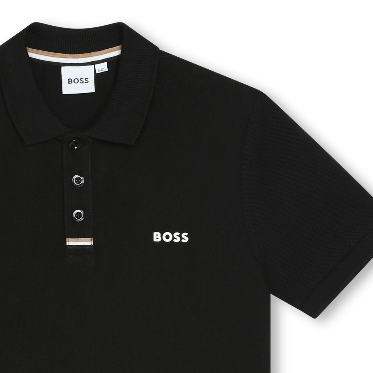 Playera Polo para niño y adolescente Boss negra