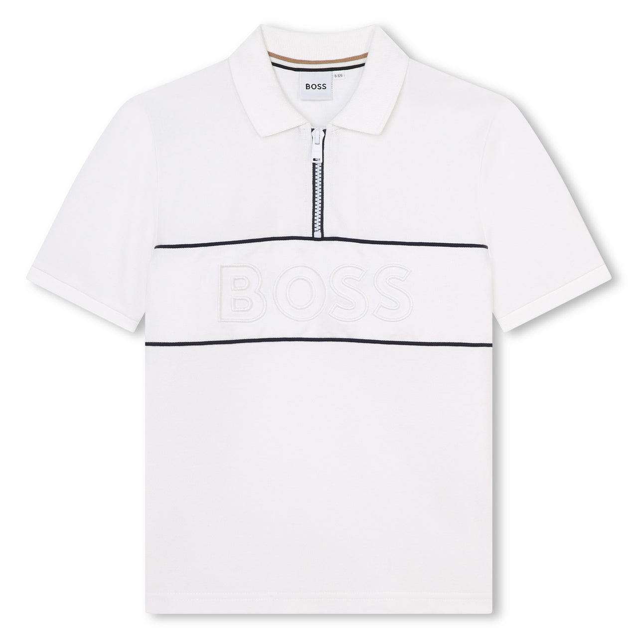 Playera Polo para niño y adolescente Boss blanca