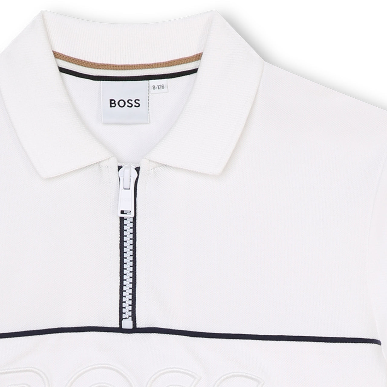 Playera Polo para niño y adolescente Boss blanca