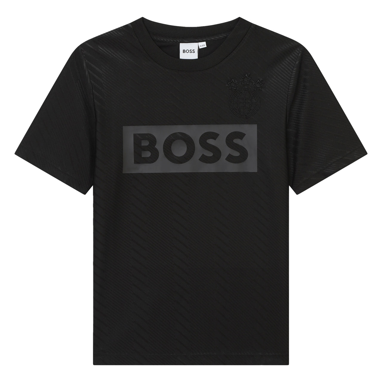 Playera para niño y adolescente negra Boss