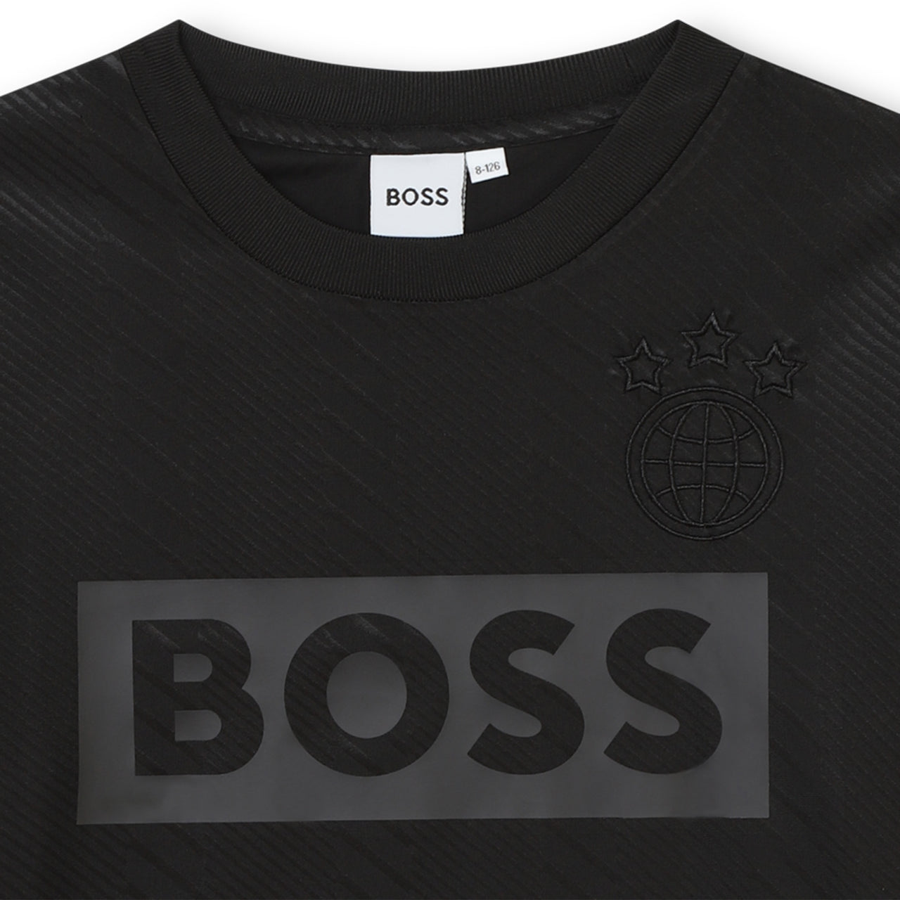 Playera para niño y adolescente negra Boss