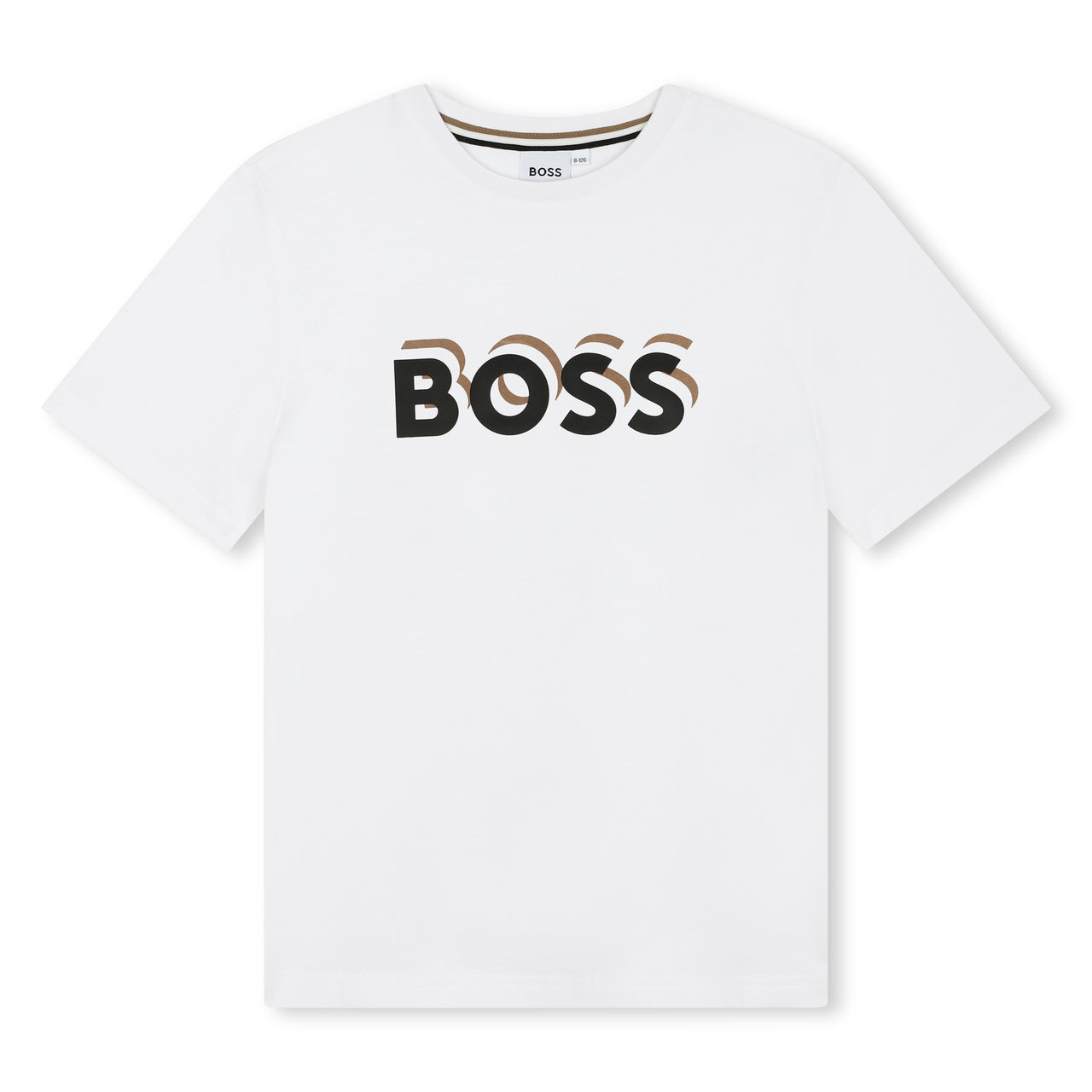 Playera para niño y adolescente blanca Boss