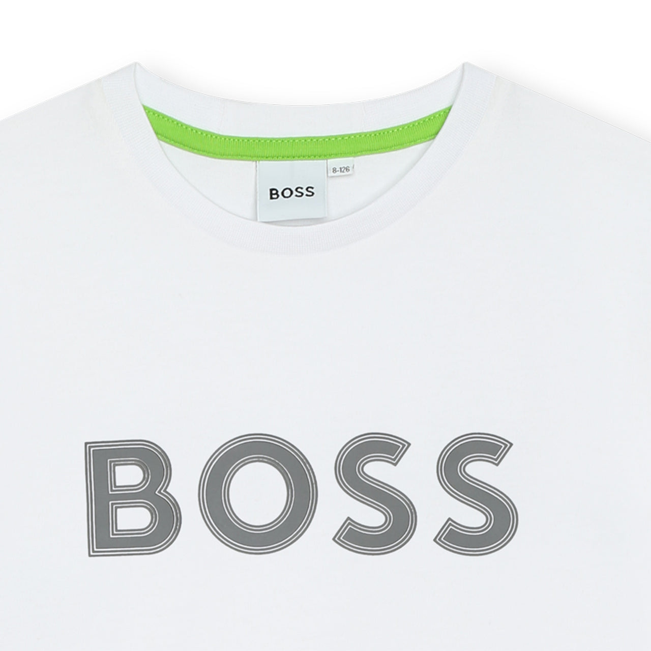 Playera para niño y adolescente blanca Boss