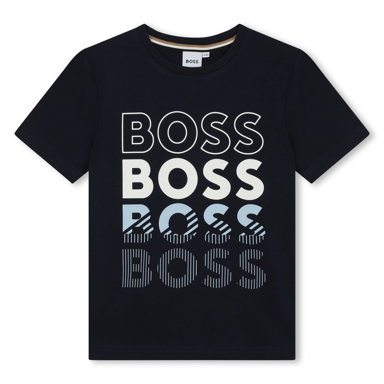 Playera para niño y adolescente azul Boss