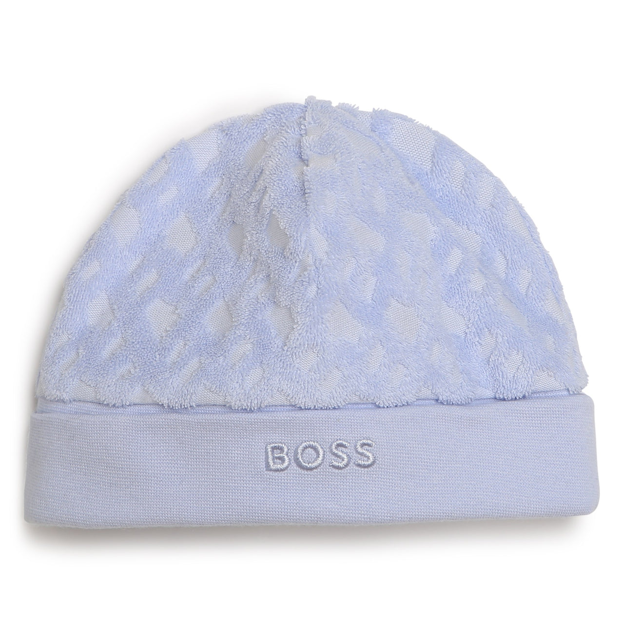 Mameluco pijama con gorro para bebés azul Boss