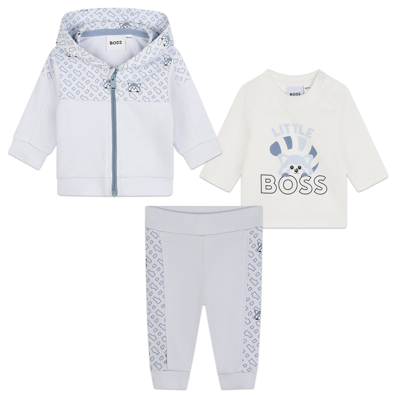 BOSS set de pants 3 para bebé azul cielo