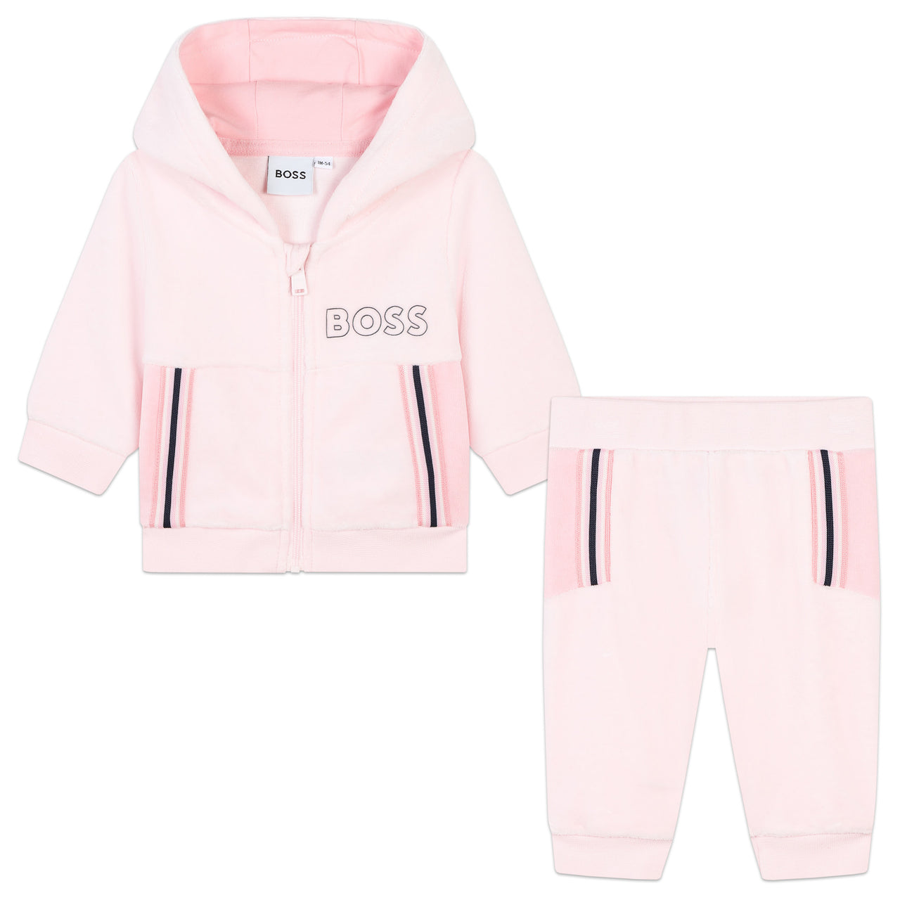 BOSS set de pants para bebe velvet rosa