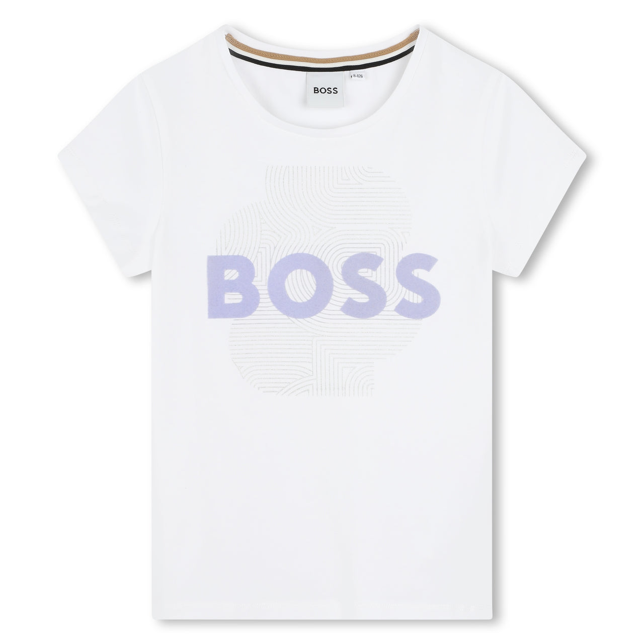 BOSS playera para niña y adolescente blanca