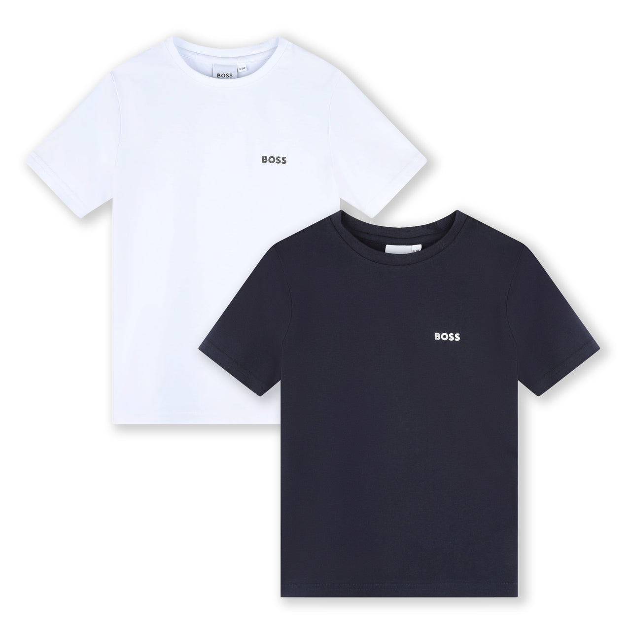 BOSS Set de 2 playeras para niño y adolescente Blanco y Marino