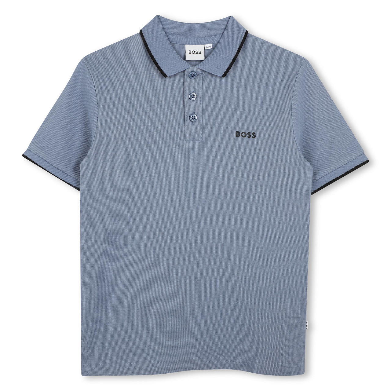 BOSS playera polo para niño y adolescente gris-azulado