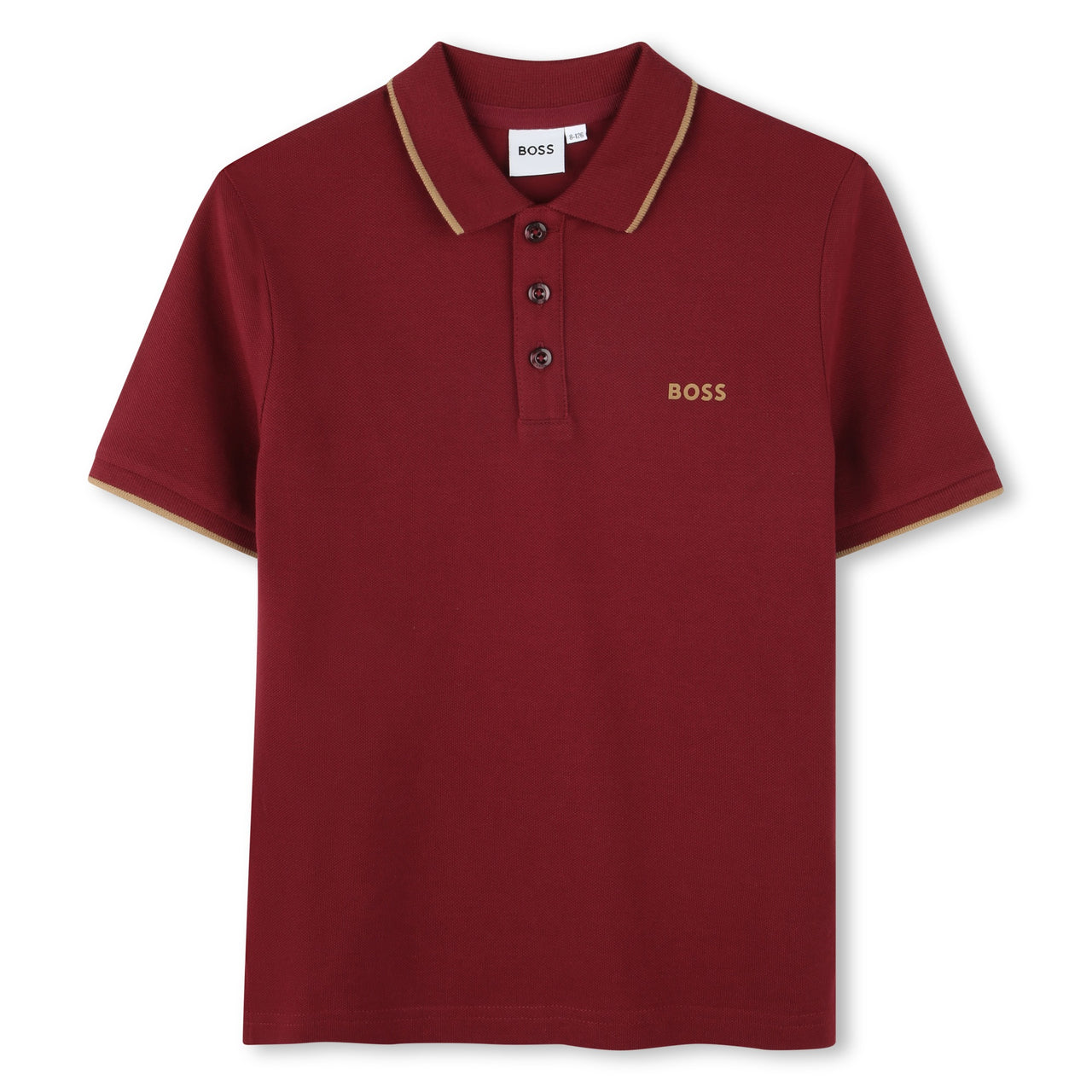 BOSS playera polo para niño y adolescente manga corta color buurdeos