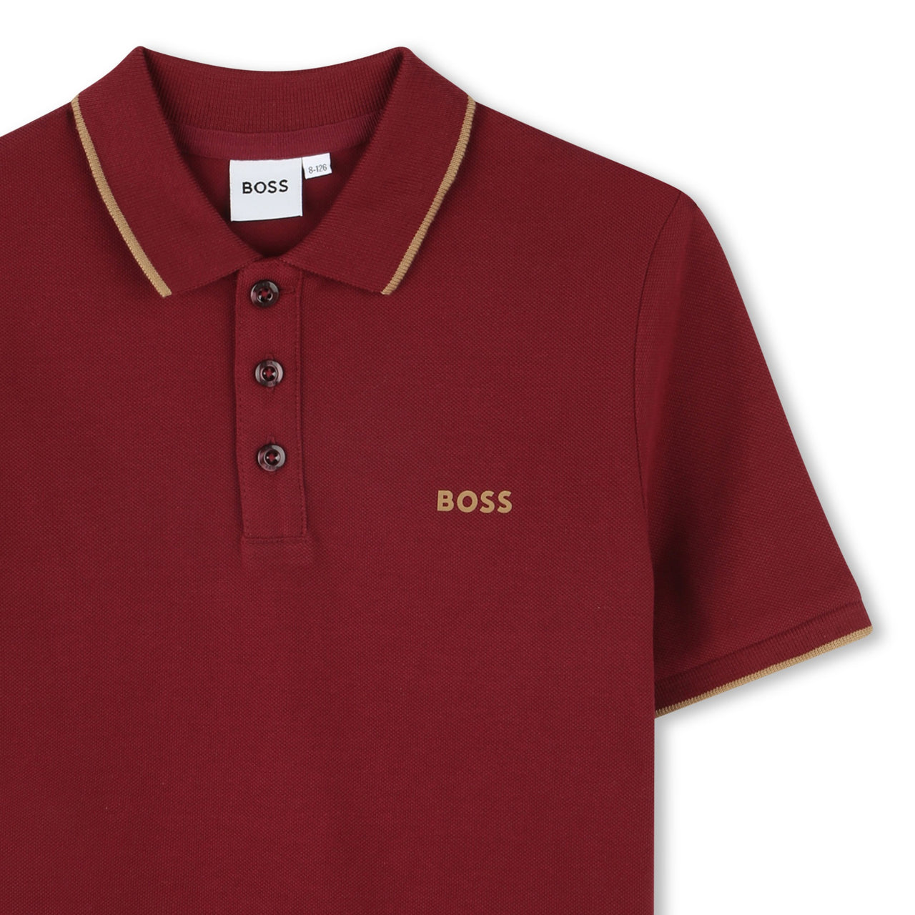 BOSS playera polo para niño y adolescente manga corta color buurdeos