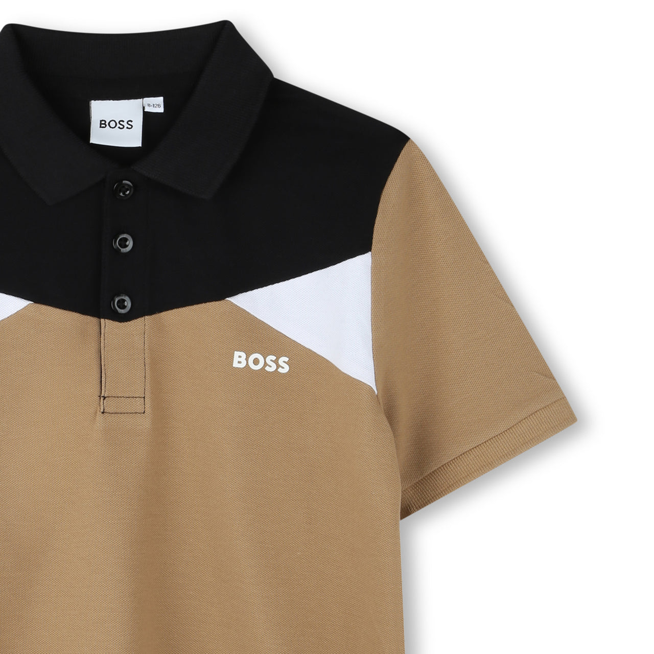 BOSS playera polo para niño, manga corta color Cookie