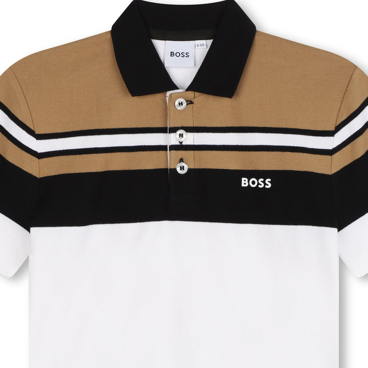 BOSS playera polo para niño y adolescente manga corta color blanco