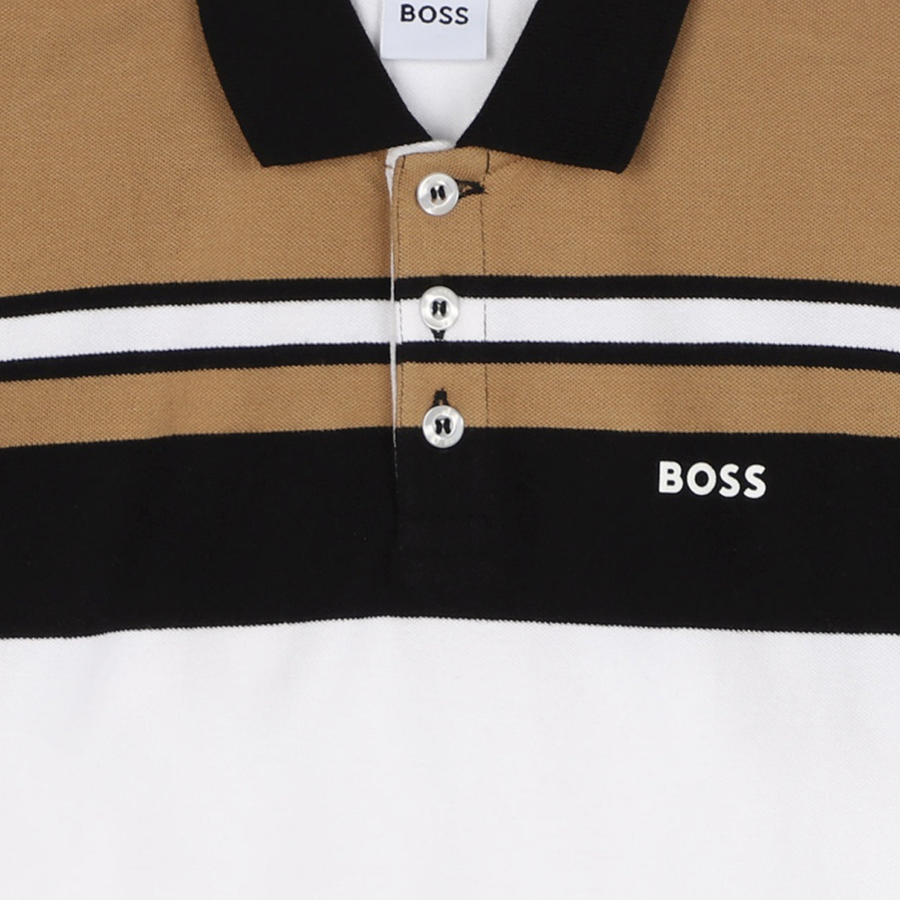 BOSS playera polo para niño y adolescente manga corta color blanco