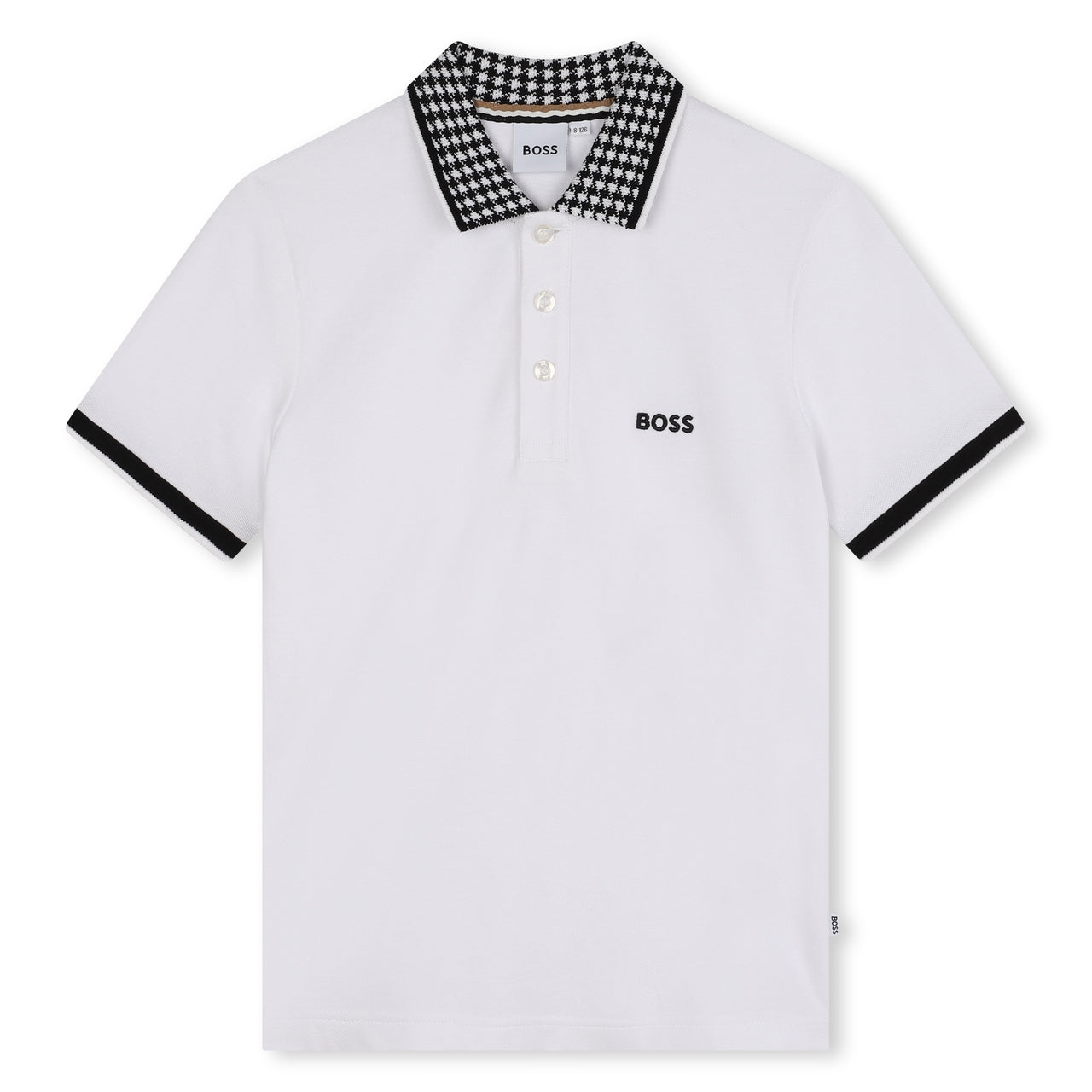 BOSS playera polo para niño y adolescente blanca