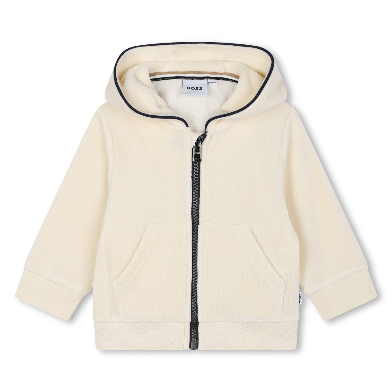 BOSS sudadera para bebe blanca beige