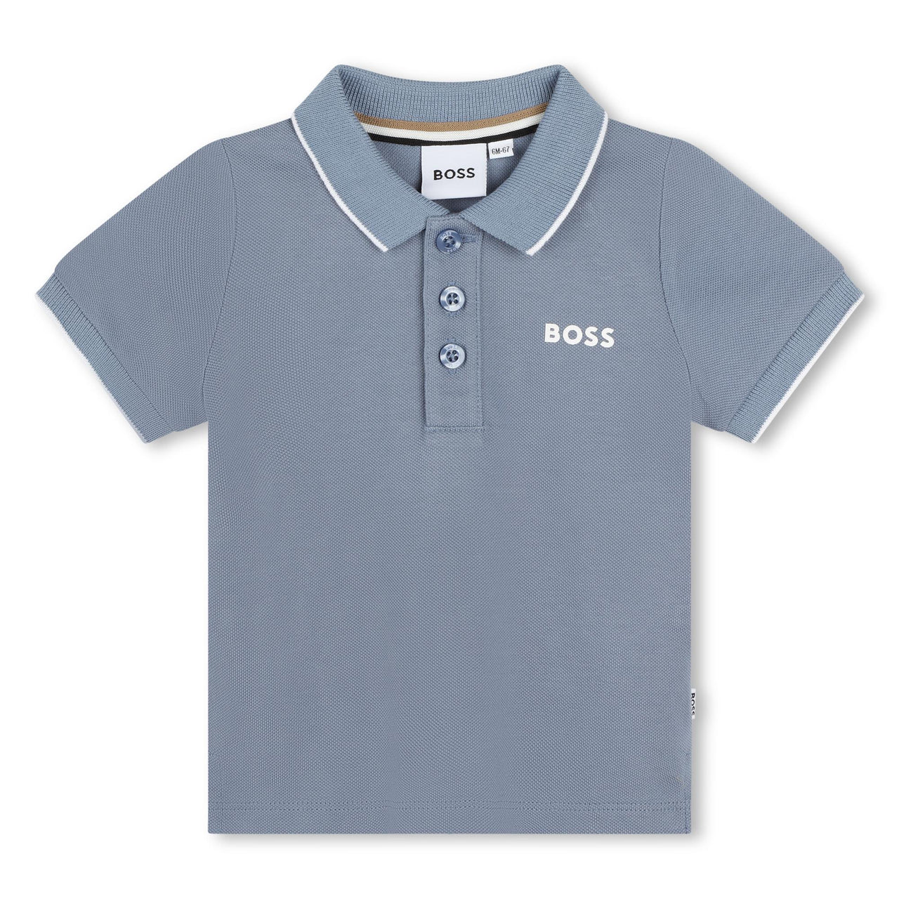 BOSS playera polo para bebé manga corta color azul