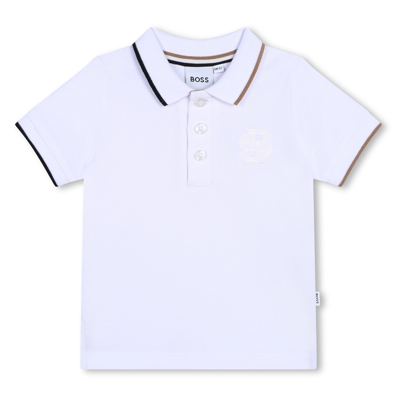 BOSS playera polo para bebé manga corta color blanco