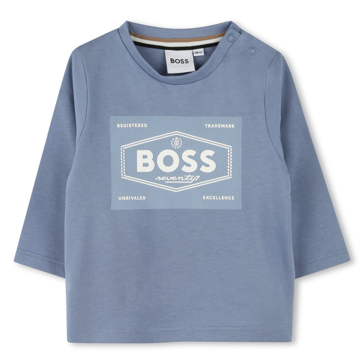 BOSS playera polo para bebe manga larga color azul