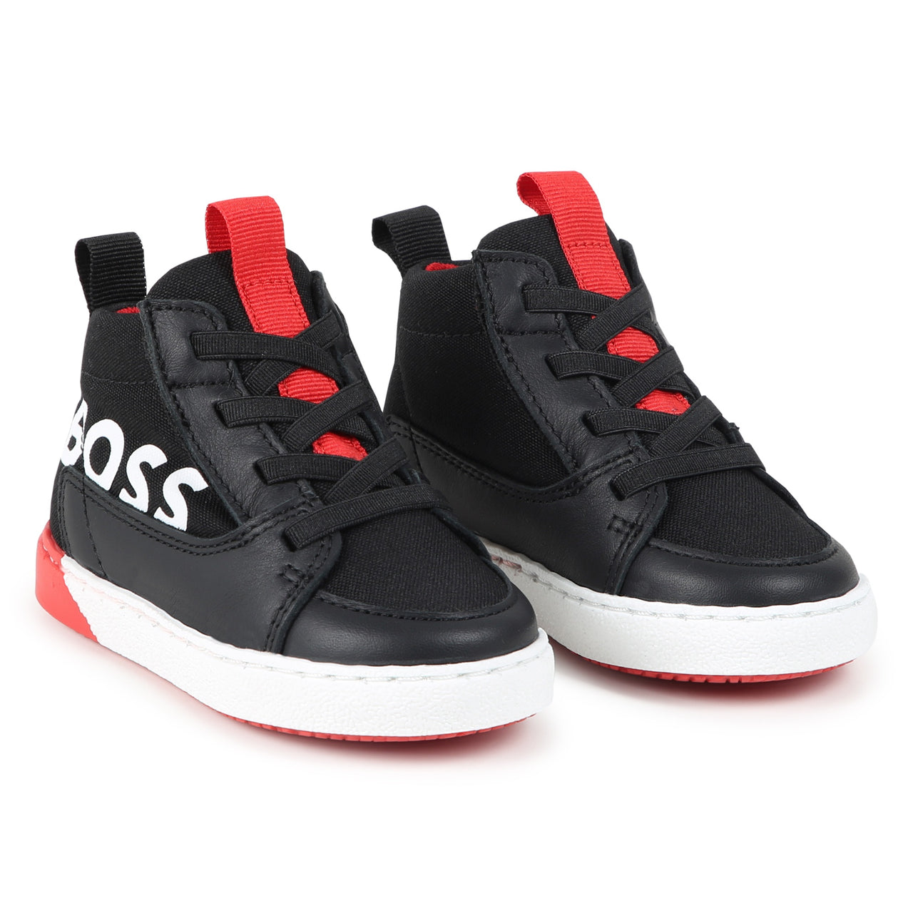 BOSS Tenis botin para niño chico negros