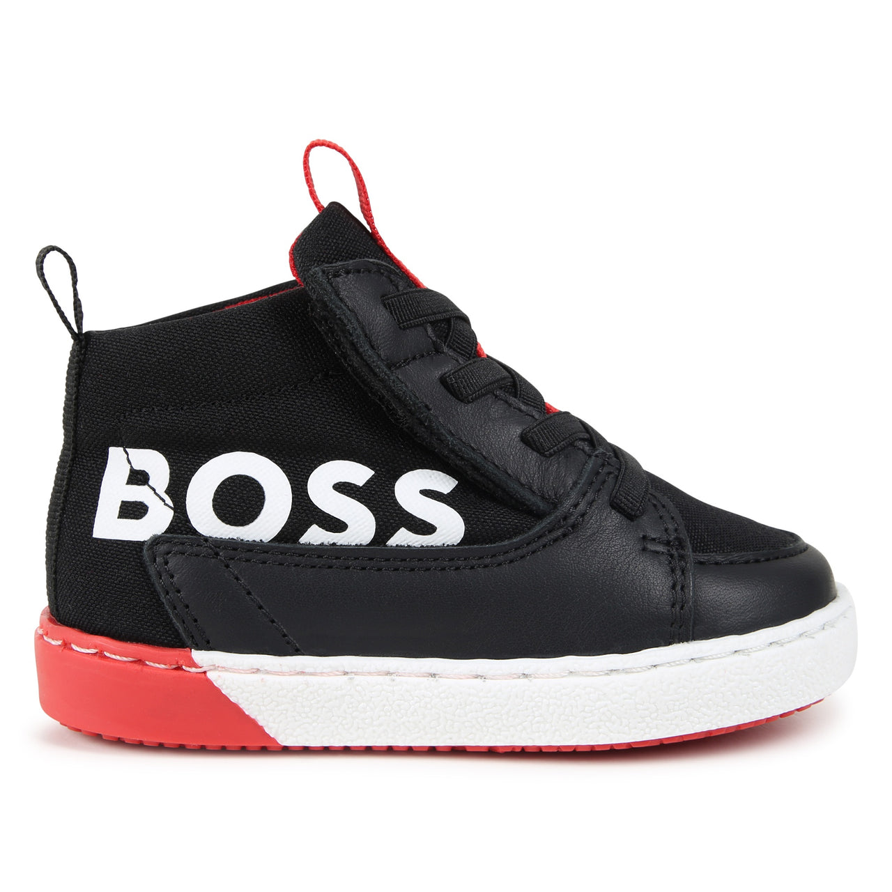 BOSS Tenis botin para niño chico negros