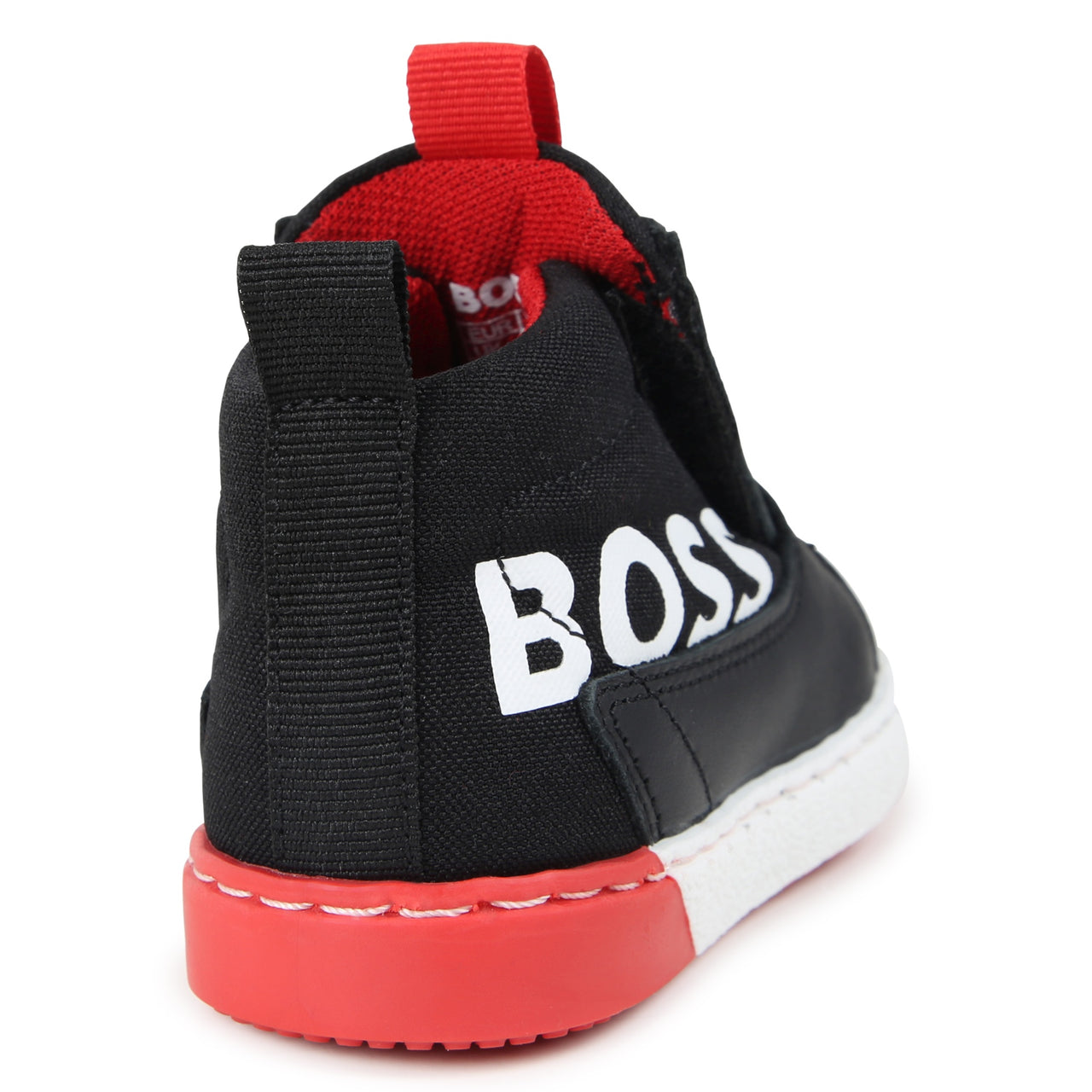 BOSS Tenis botin para niño chico negros