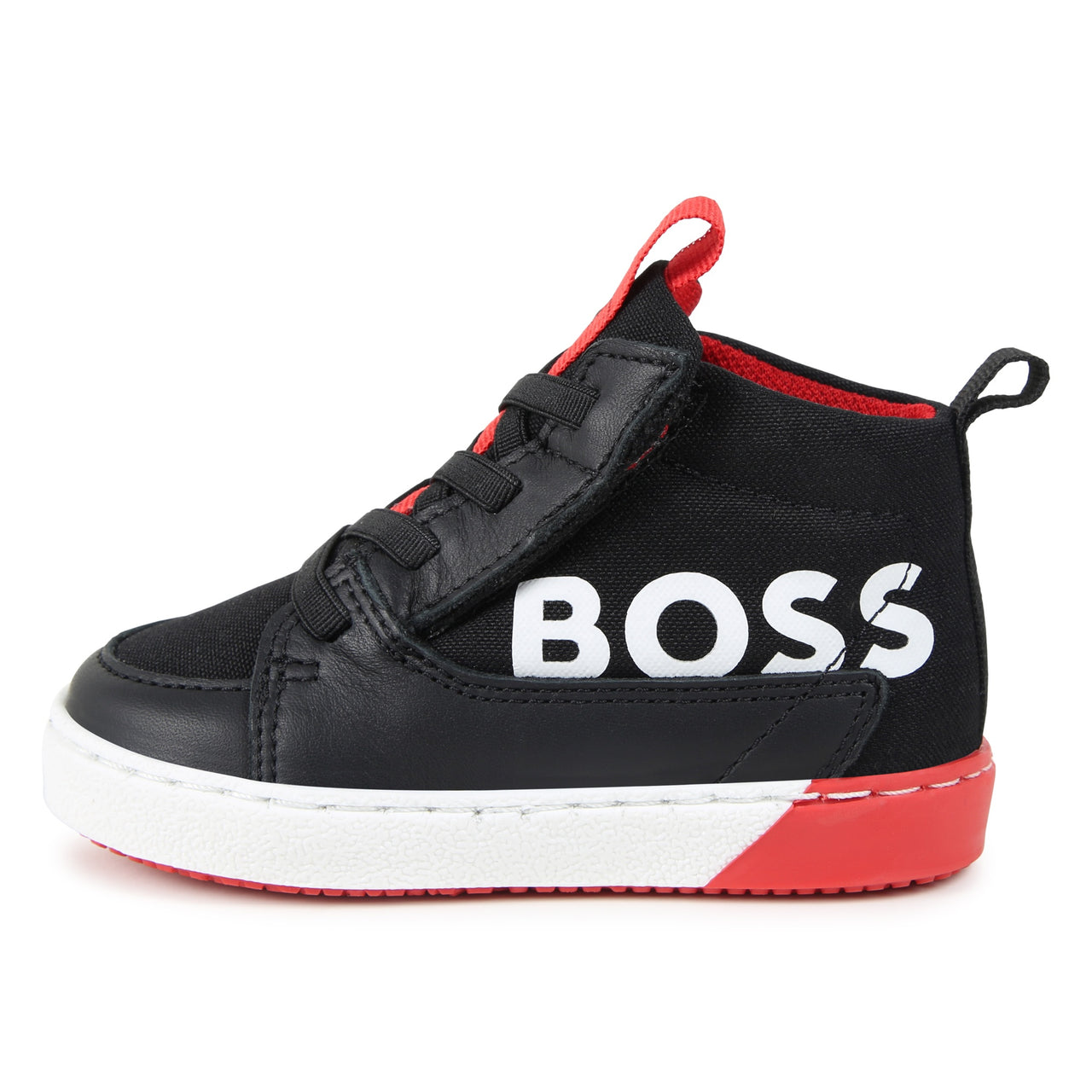 BOSS Tenis botin para niño chico negros