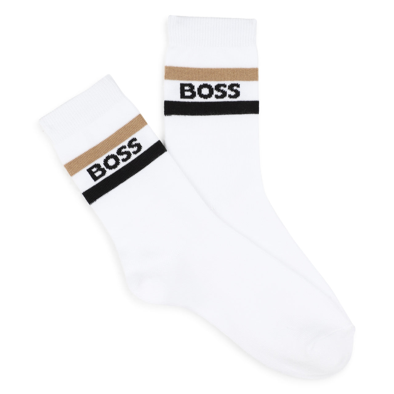 BOSS Set de 3 pares de Calcetines cortos para niño y adolescente blanco,cafŽ y negro