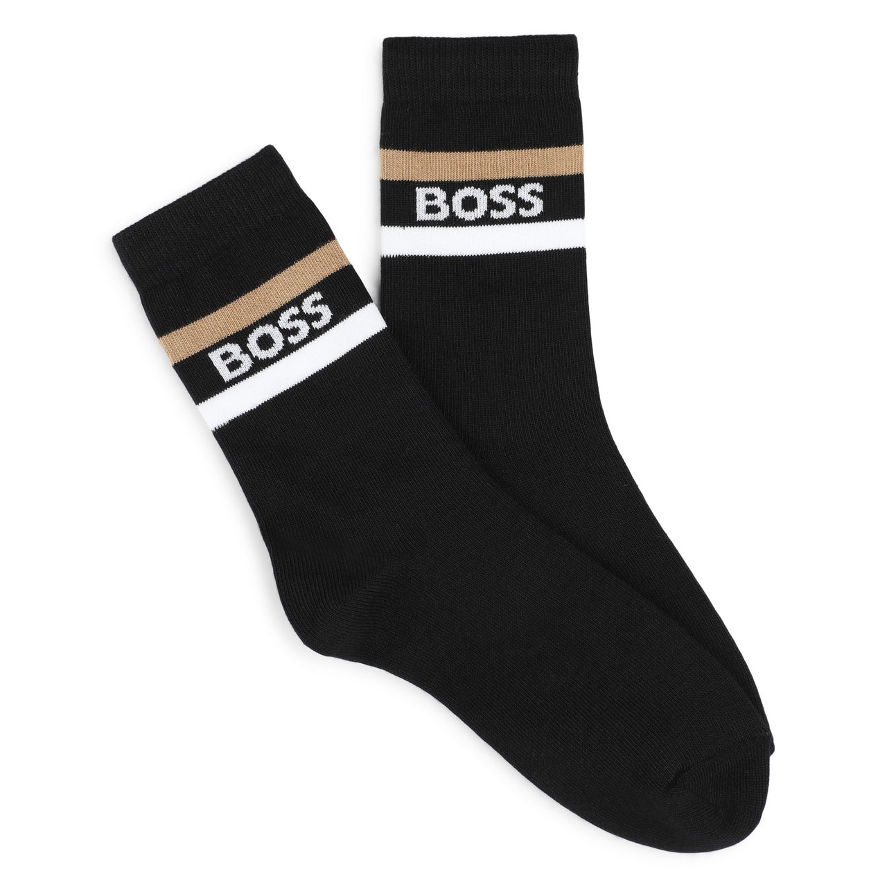 BOSS Set de 3 pares de Calcetines cortos para niño y adolescente blanco,cafŽ y negro