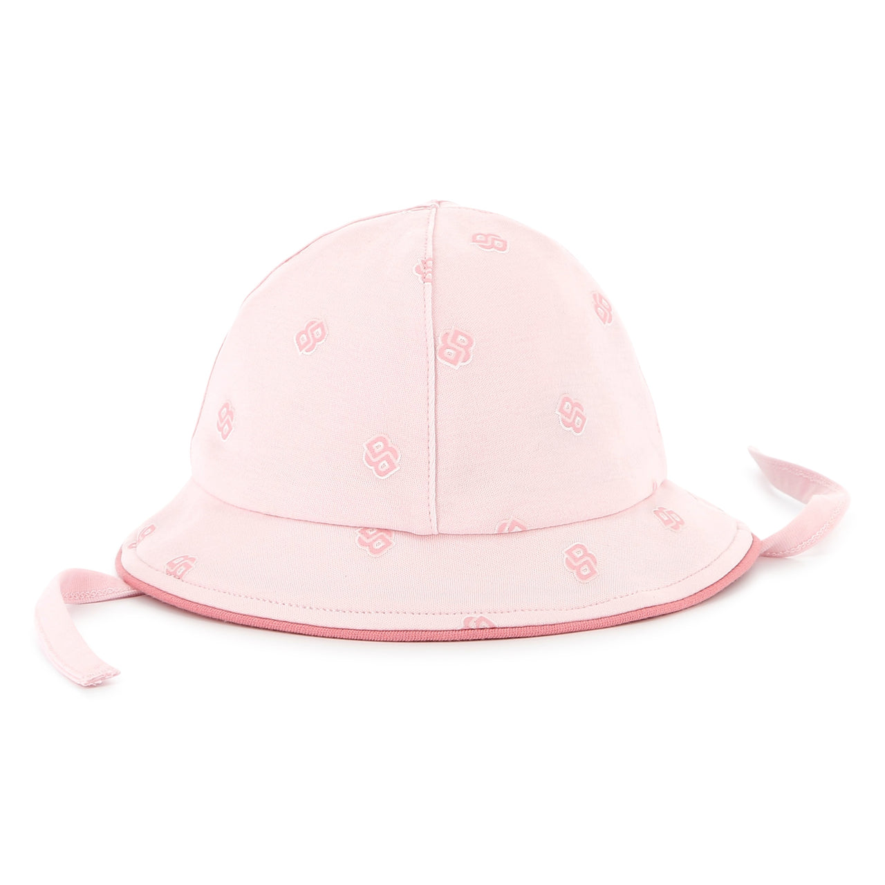 BOSS Gorro para bebe niña all over print logo rosa
