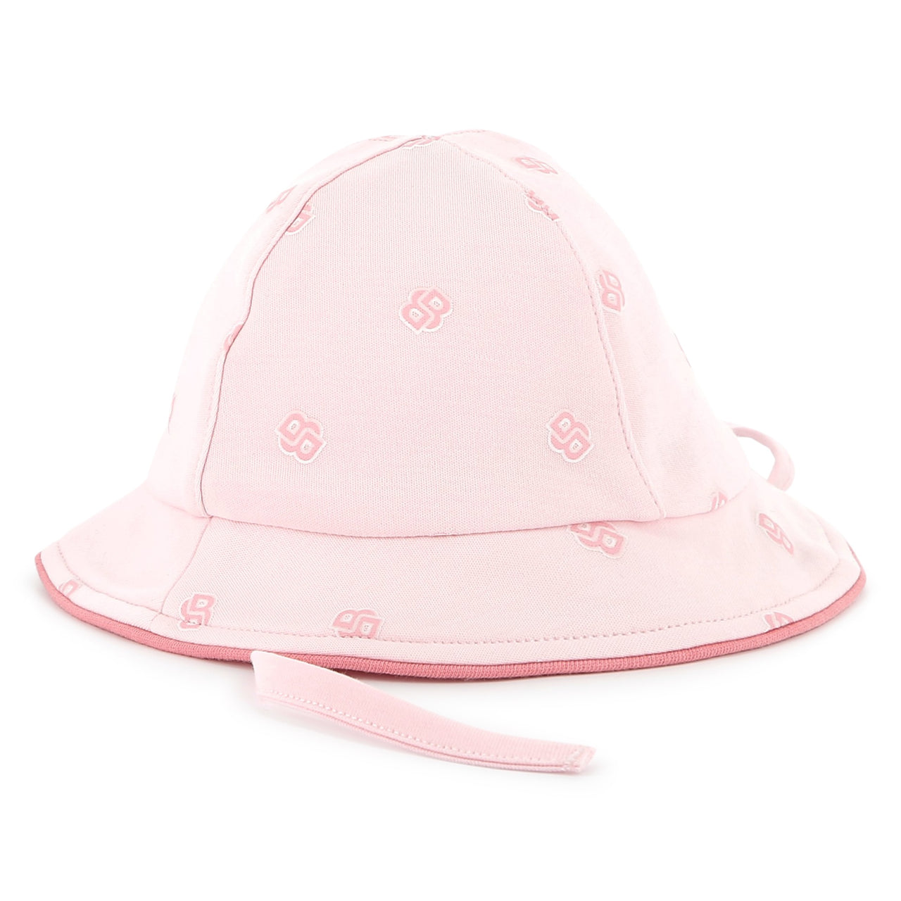 BOSS Gorro para bebe niña all over print logo rosa